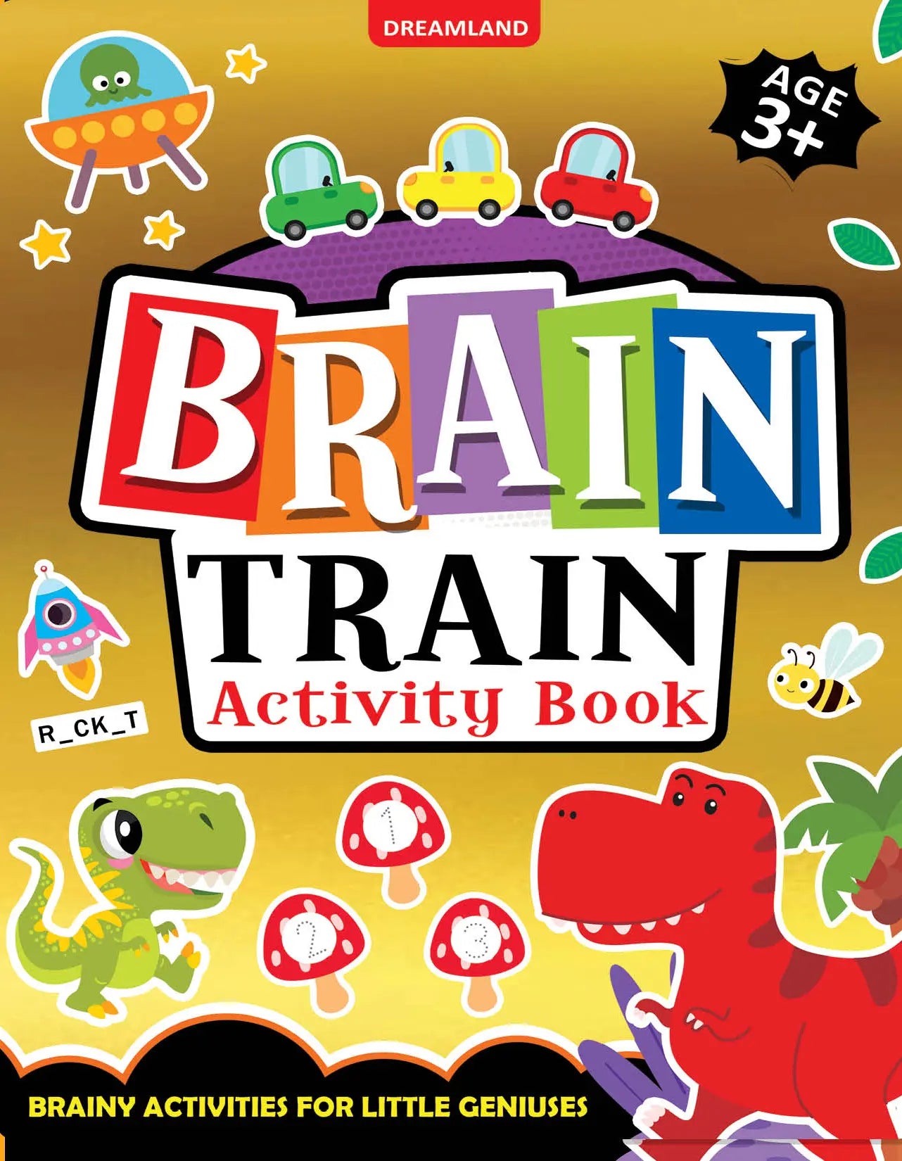 Brain Train Activity Book for Kids Age 3+ - With Colouring Pages, Mazes, Puzzles and Word searches Activities