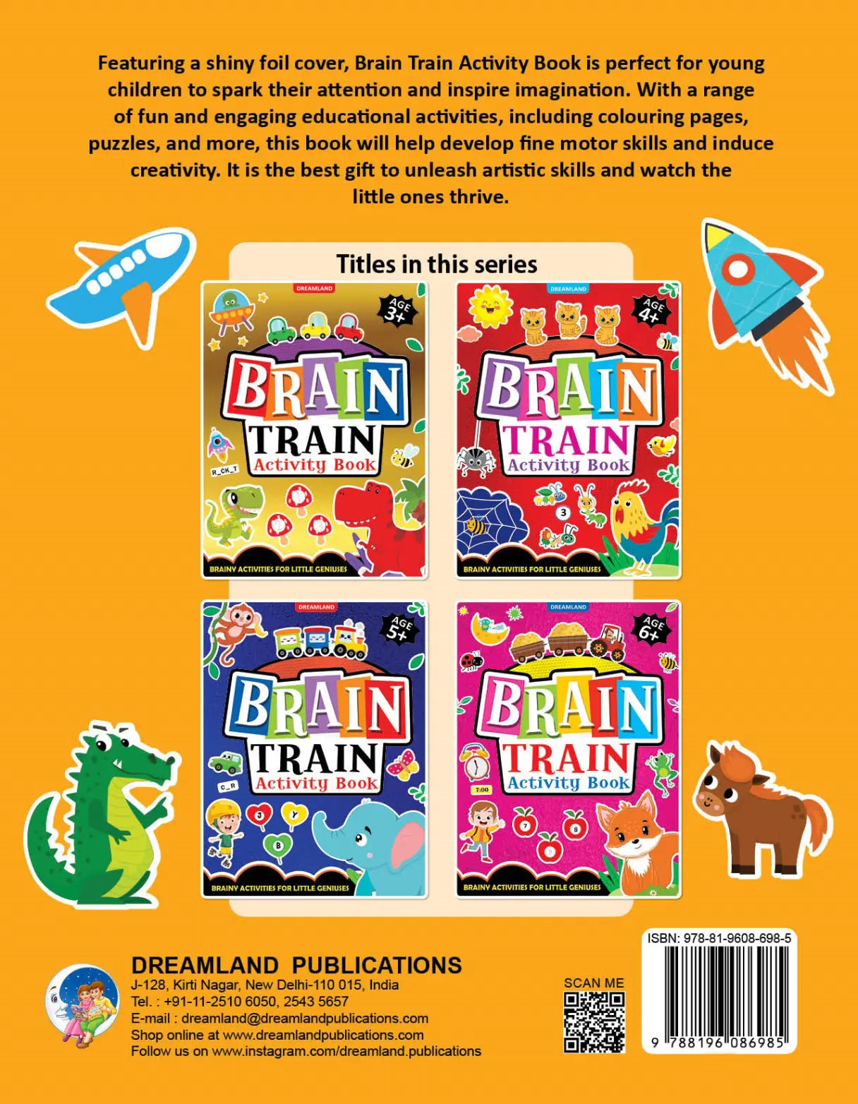 Brain Train Activity Book for Kids Age 3+ - With Colouring Pages, Mazes, Puzzles and Word searches Activities