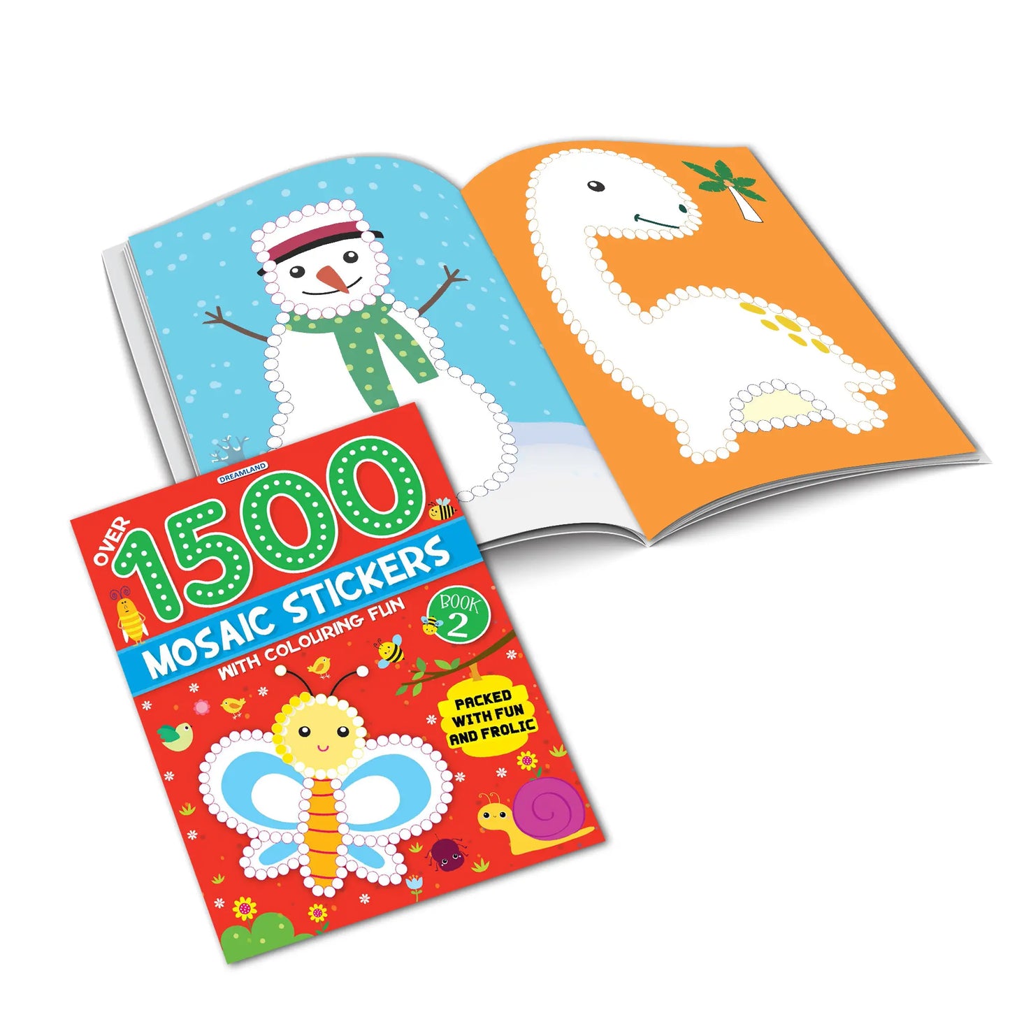 1500 Mosaic Stickers with Colouring Fun Books Pack - A Set of 4 Books