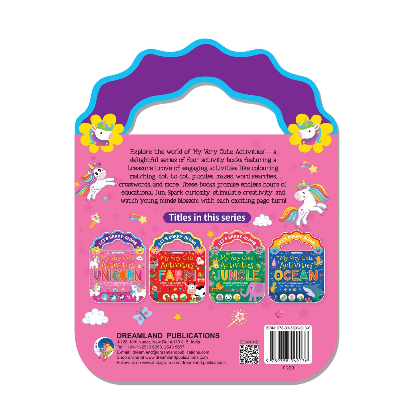 Unicorn- Let's Carry-Along Activity, Colouring Book for Kids Age 3 -8 years (My Very Cute Activities Series)