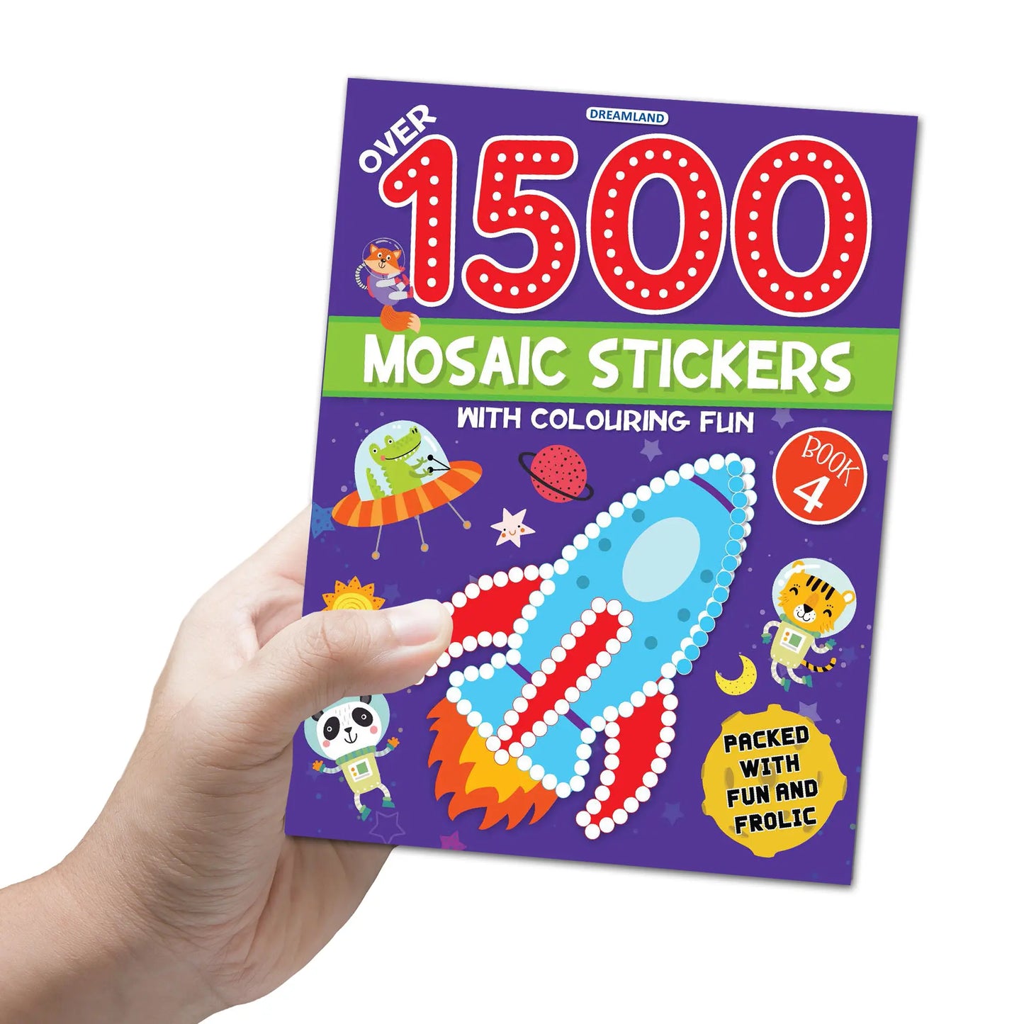 1500 Mosaic Stickers Book 4 with Colouring Fun - Sticker Book for Kids Age 4 - 8 years
