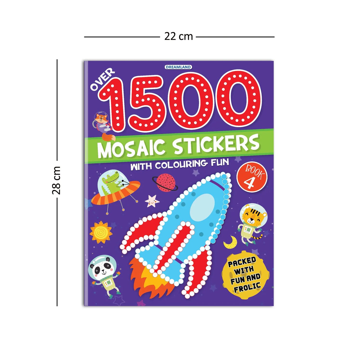 1500 Mosaic Stickers Book 4 with Colouring Fun - Sticker Book for Kids Age 4 - 8 years
