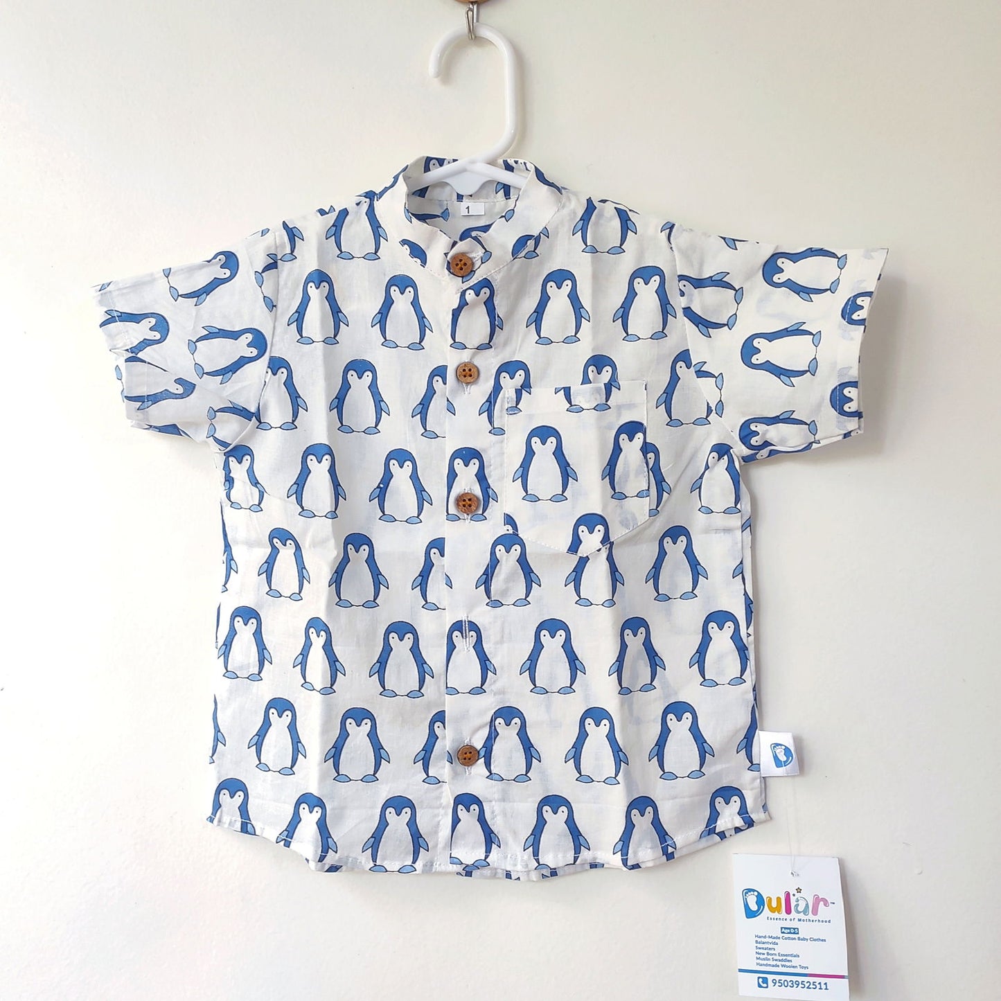 Jaipur Cotton Shirt - Blue Penguin - Tinycubs -