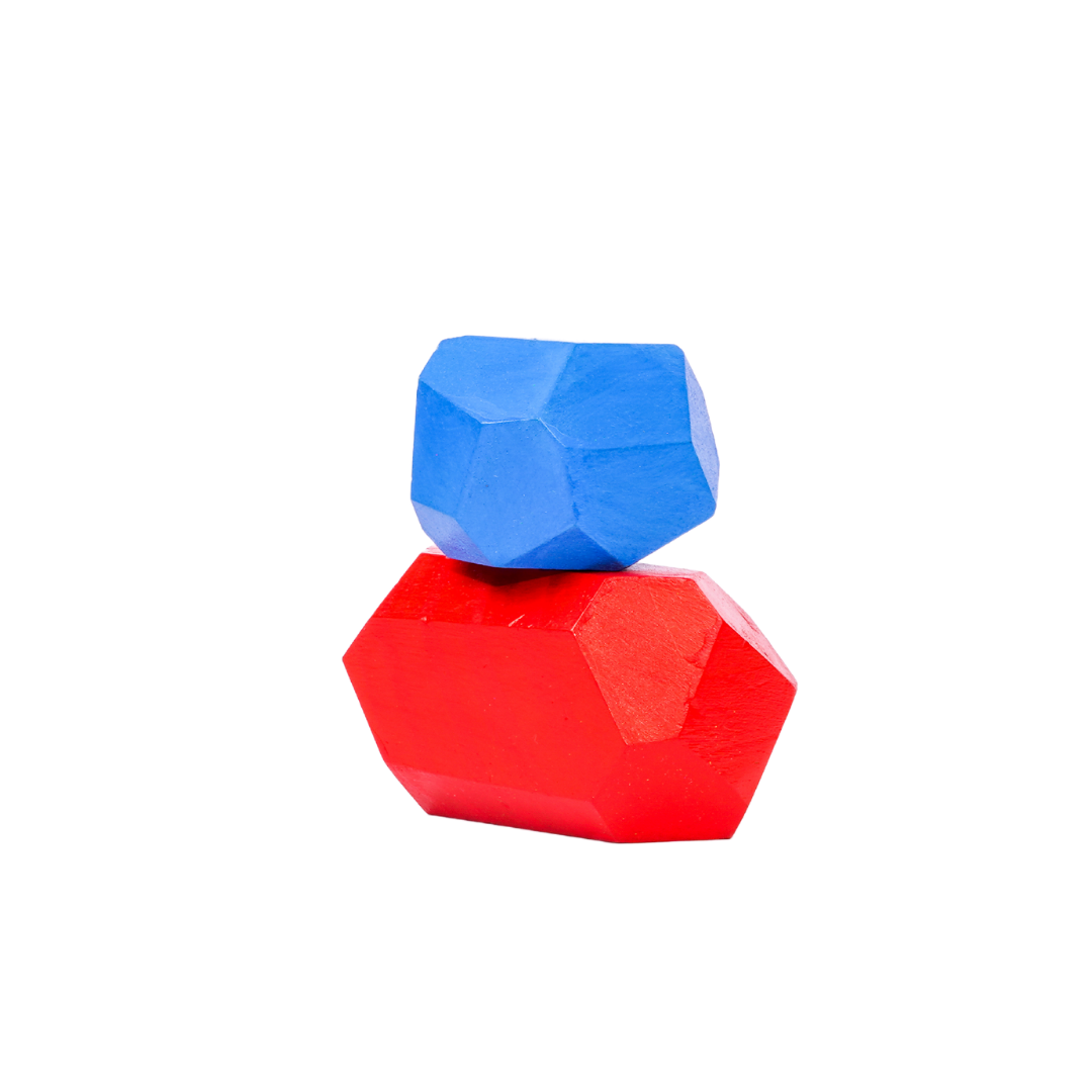 NESTA TOYS - Wooden Stone Balancing Blocks | Rainbow Stacking Sensory Toy (7 Pcs) - Tinycubs -
