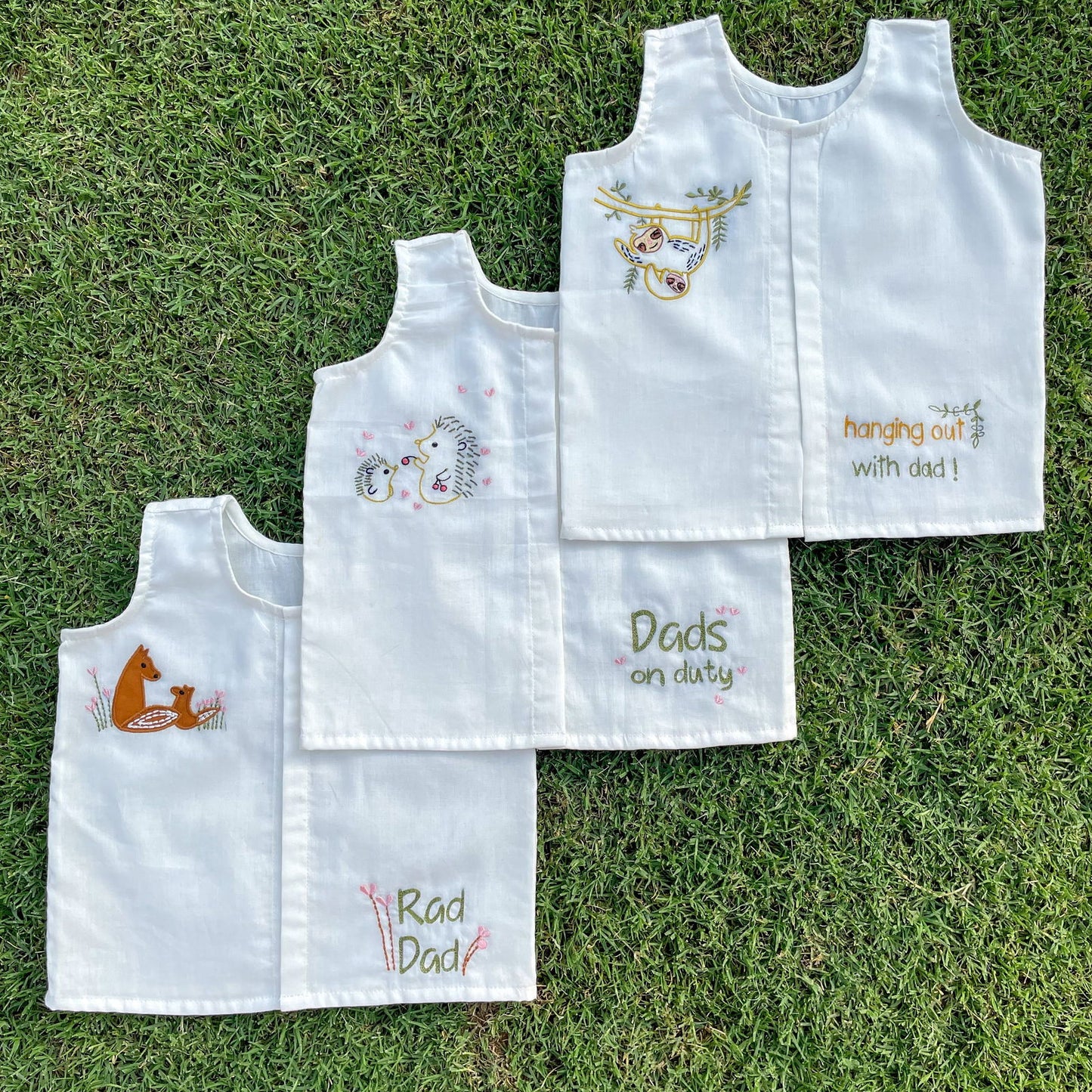 Bhaakur 100% Organic Cotton Jhablas/Vests - Set of 3 - Tinycubs -