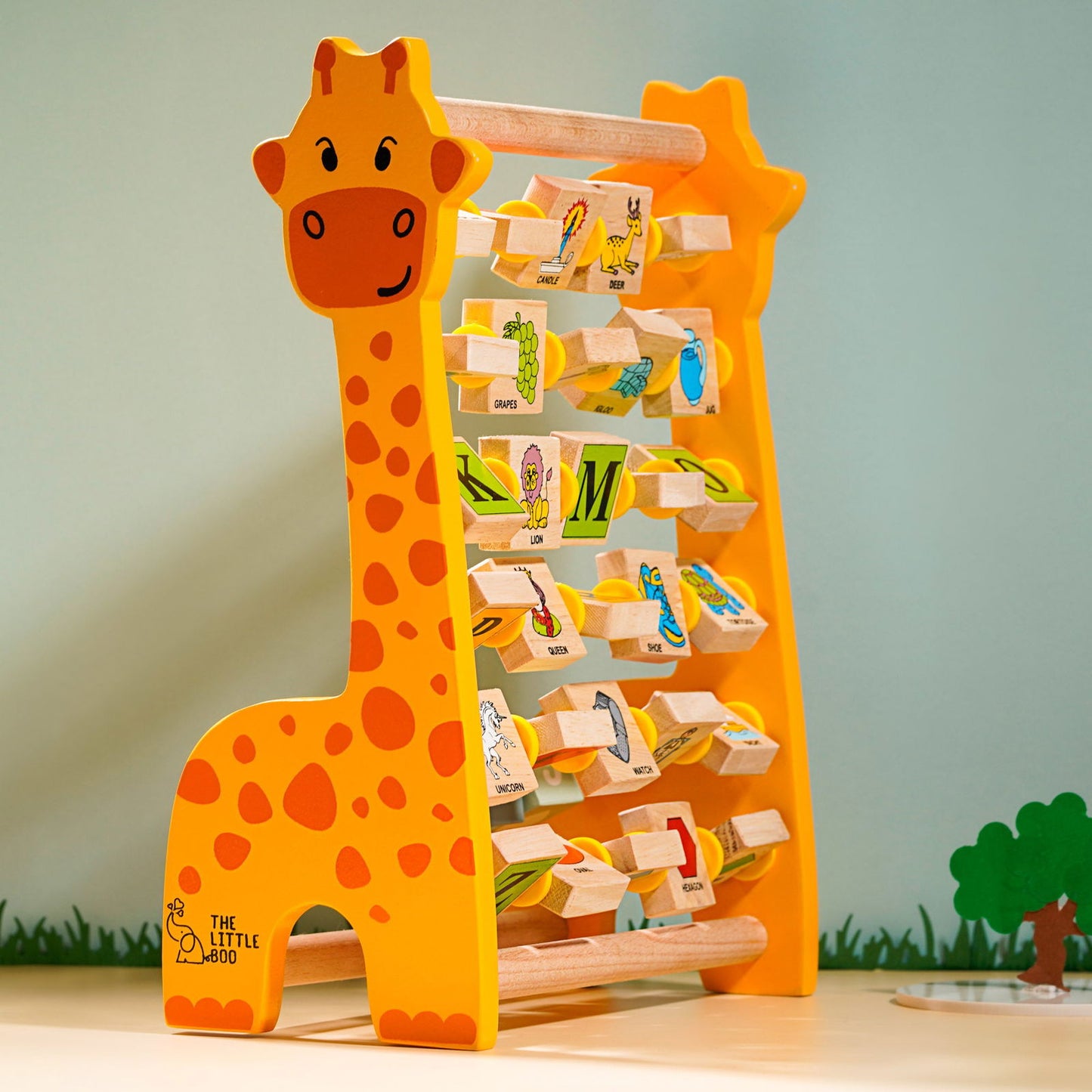 Wooden Alphabet and Numbers Giraffe Abacus - Tinycubs -