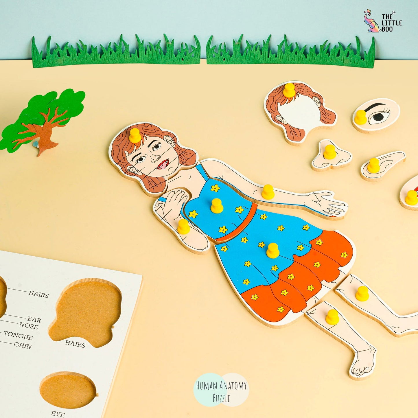 Wooden Picture Educational Board - BODYPART Puzzle - Tinycubs -