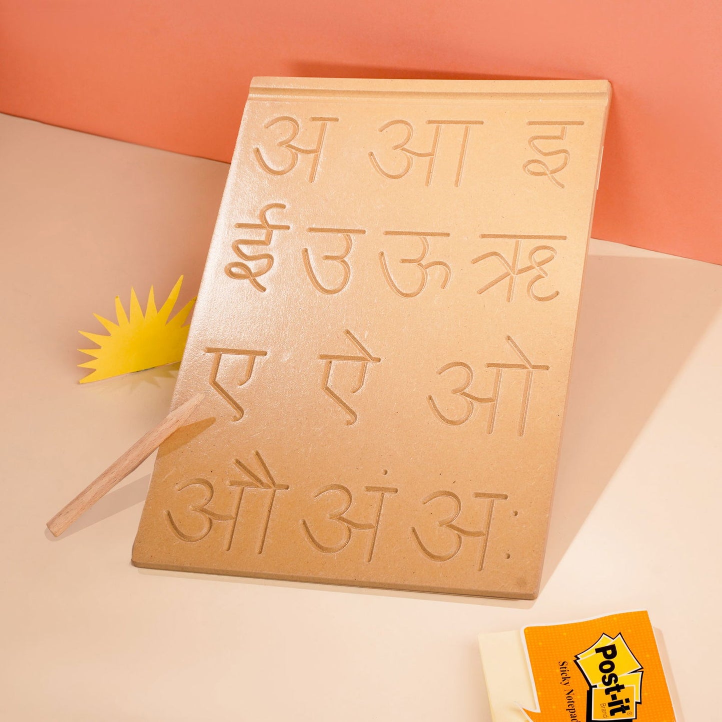 Wooden Picture Educational Board - Hindi Vowels Identification Tray - Tinycubs -