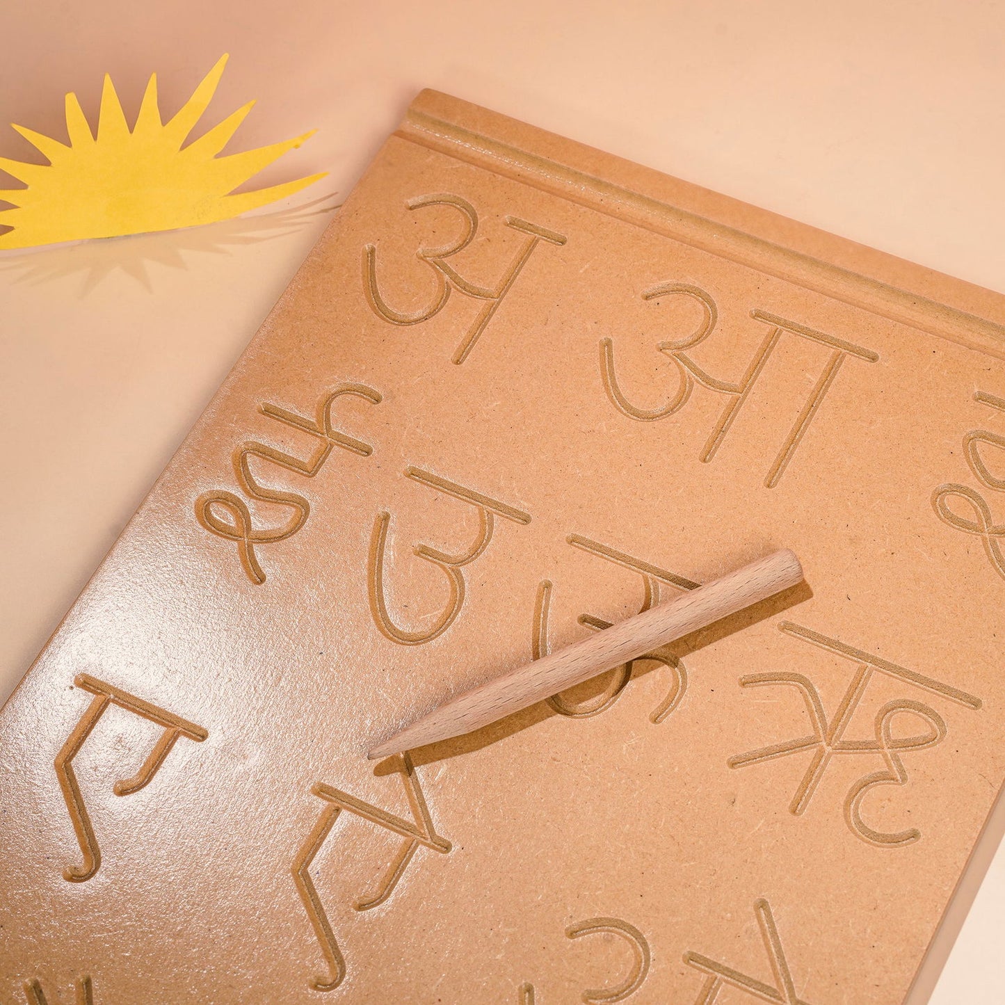 Wooden Picture Educational Board - Hindi Vowels Identification Tray - Tinycubs -