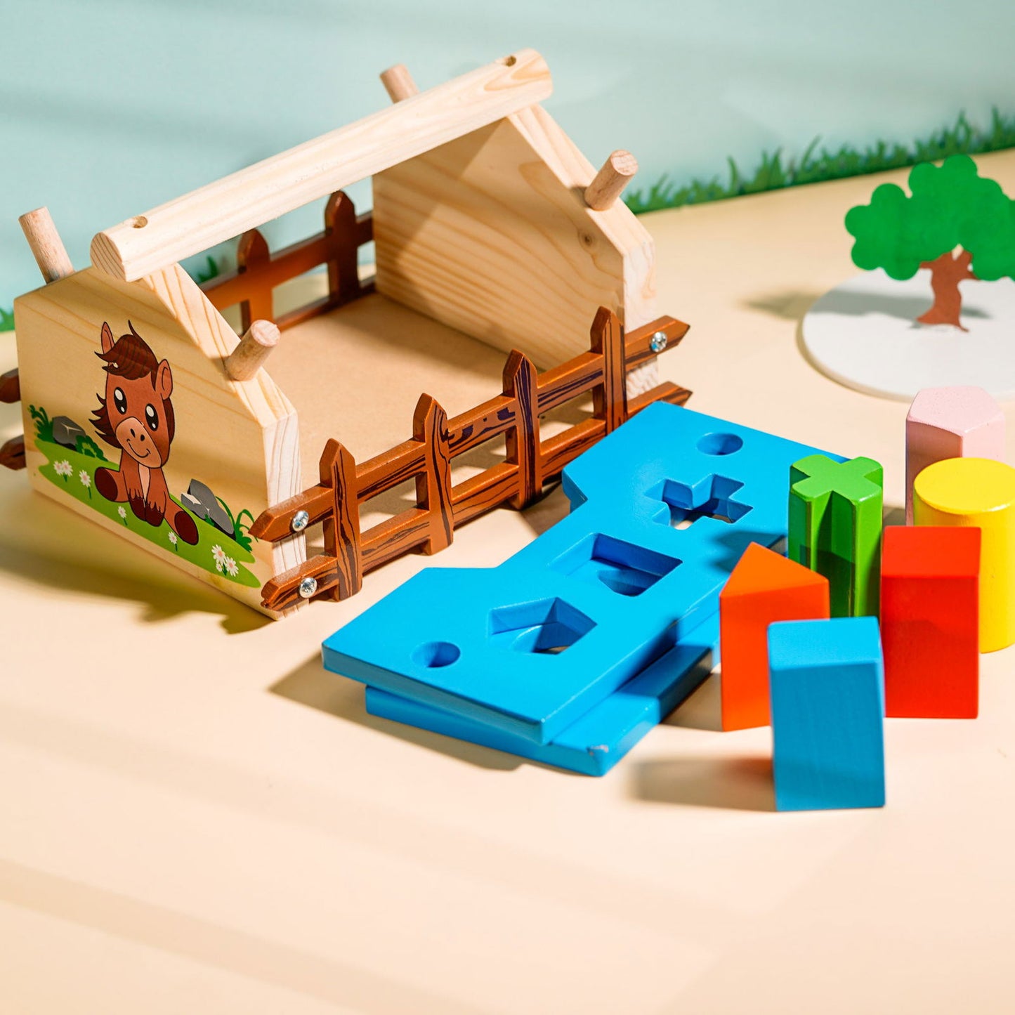 Wooden Shape Sorting Hut - Tinycubs -