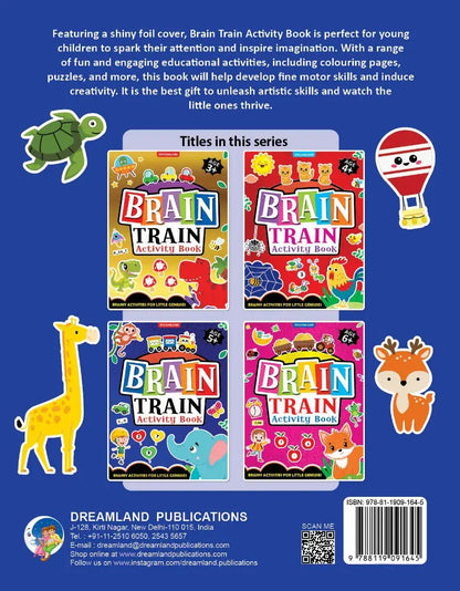 Brain Train Activity Book for Kids Age 5+ - With Colouring Pages, Mazes, Puzzles and Word searches Activities