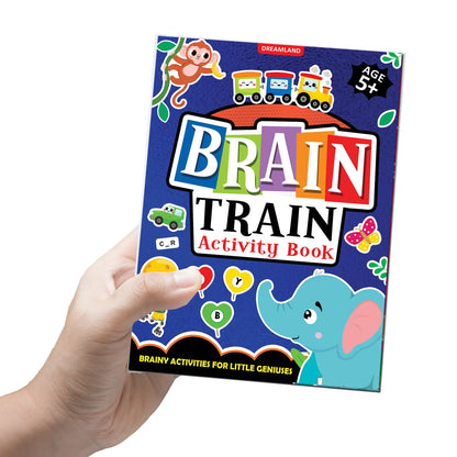 Brain Train Activity Book for Kids Age 5+ - With Colouring Pages, Mazes, Puzzles and Word searches Activities