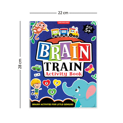 Brain Train Activity Book for Kids Age 5+ - With Colouring Pages, Mazes, Puzzles and Word searches Activities