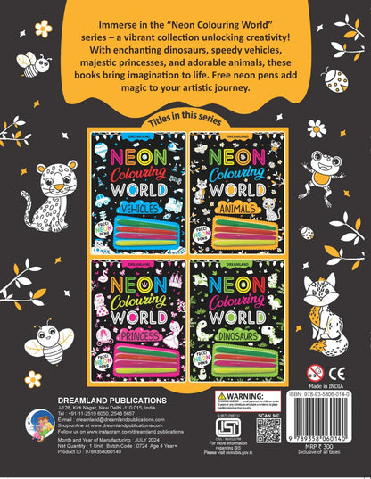 Animals Neon Colouring World Book for Kids Age 4 - 7  years with Neon Pens