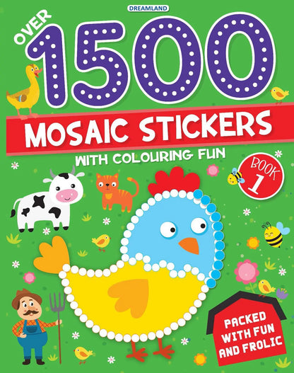 1500 Mosaic Stickers Book 1 with Colouring Fun  - Sticker Book for Kids Age 4 - 8 years
