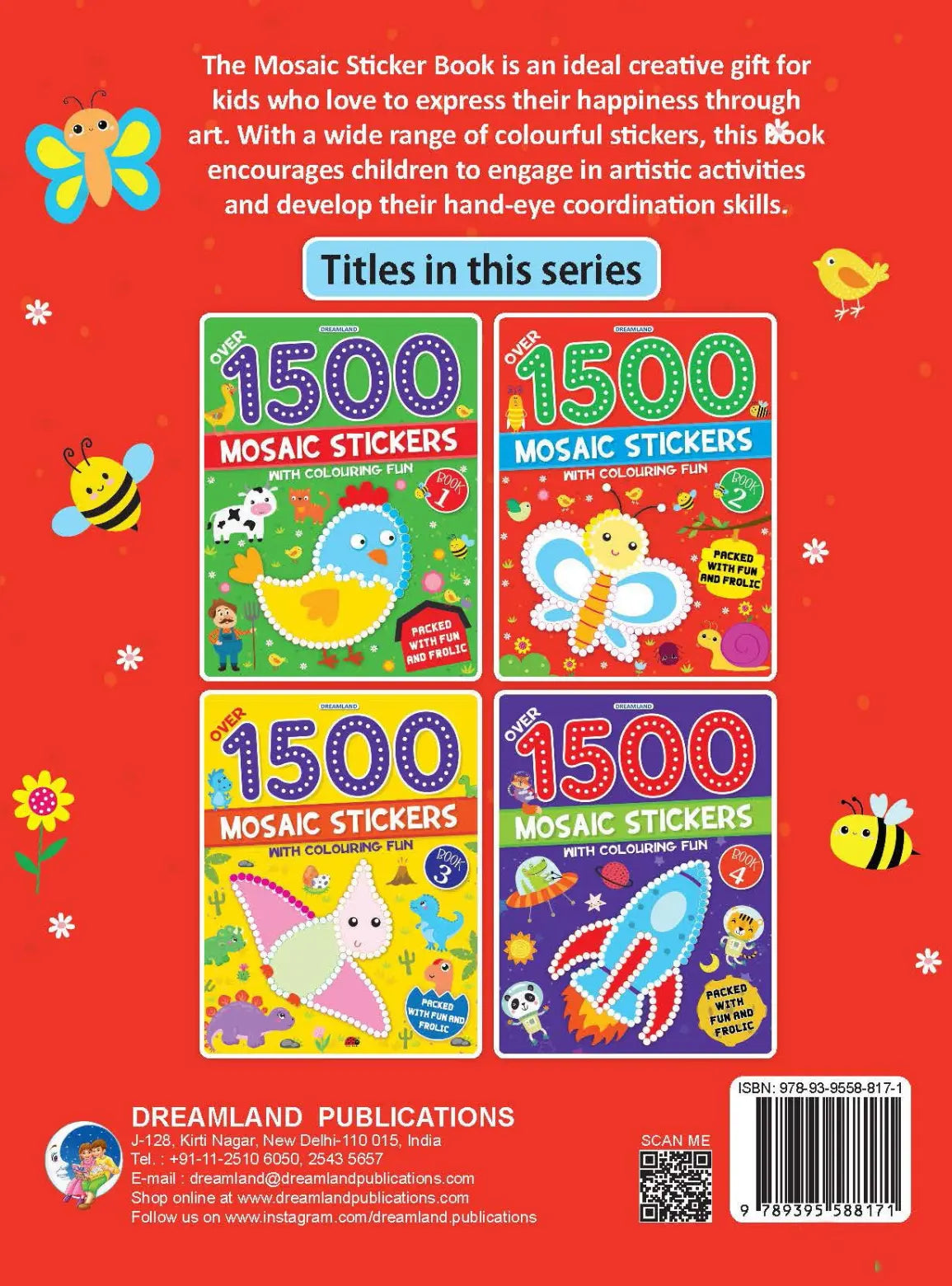 1500 Mosaic Stickers Book 2 with Colouring Fun  - Sticker Book for Kids Age 4 - 8 years