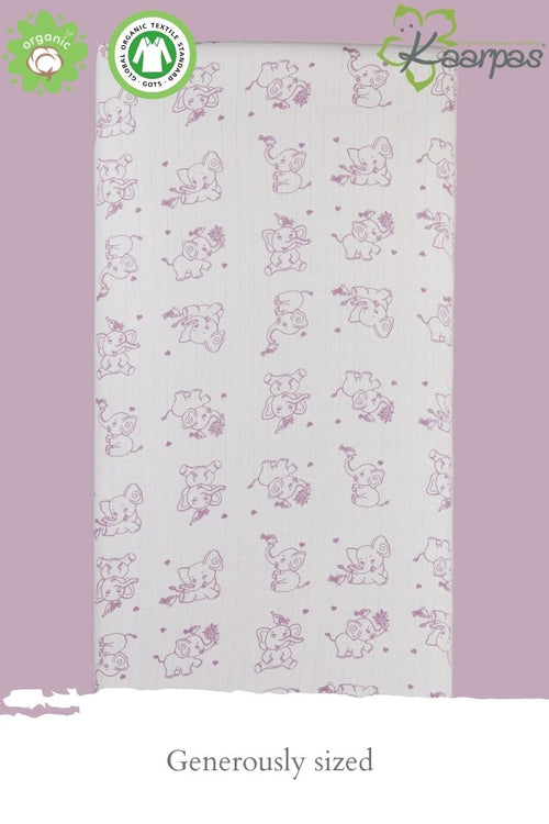 Adorable Animal' Cotton Fitted Cot Crib Sheet : Elephant - Tinycubs - 