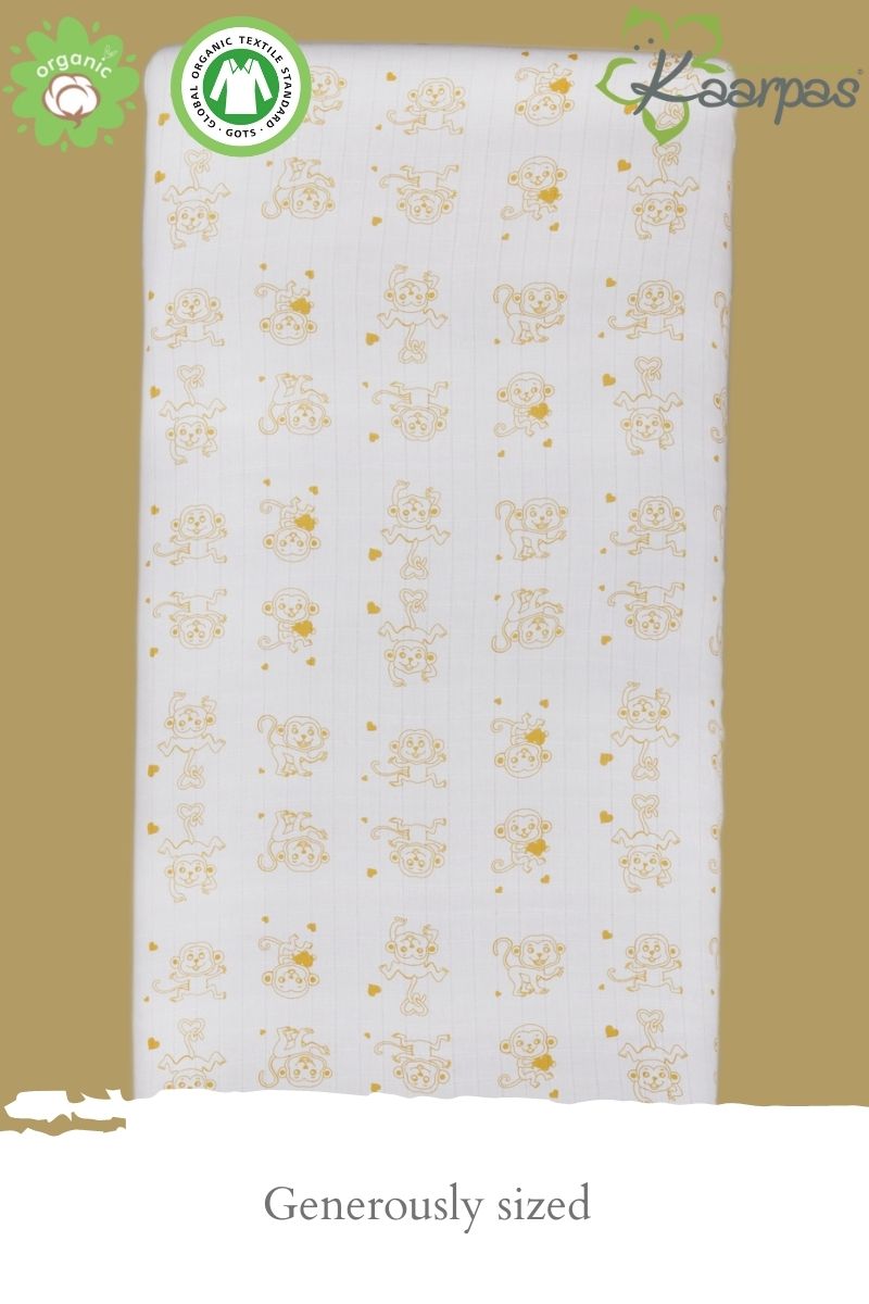 Adorable Animal' Cotton Fitted Cot Crib Sheet : Monkey - Tinycubs - 