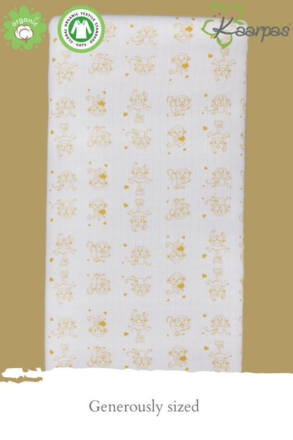 Adorable Animal' Cotton Fitted Cot Crib Sheet : Monkey - Tinycubs - 