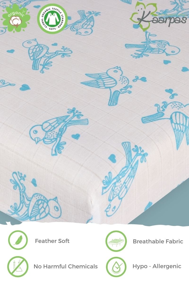 Adorable Animal' Cotton Fitted Cot Crib Sheet : Sparrow - Tinycubs - 