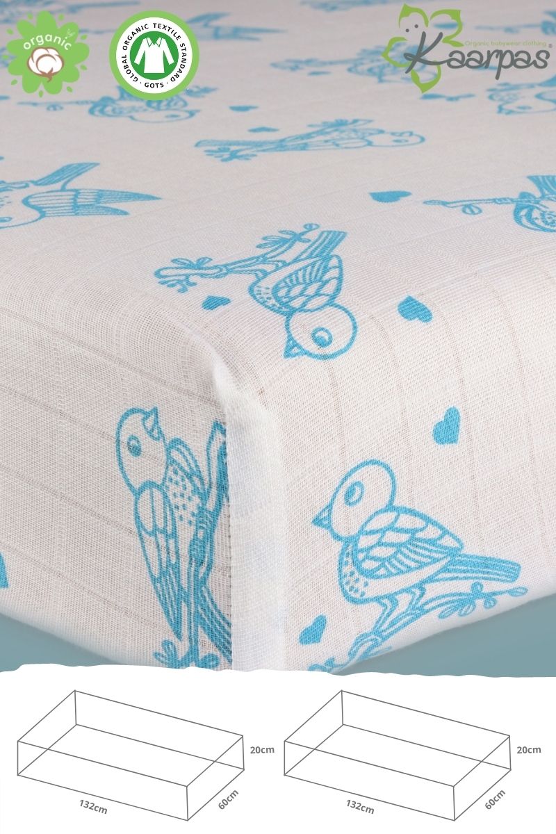 Adorable Animal' Cotton Fitted Cot Crib Sheet : Sparrow - Tinycubs - 