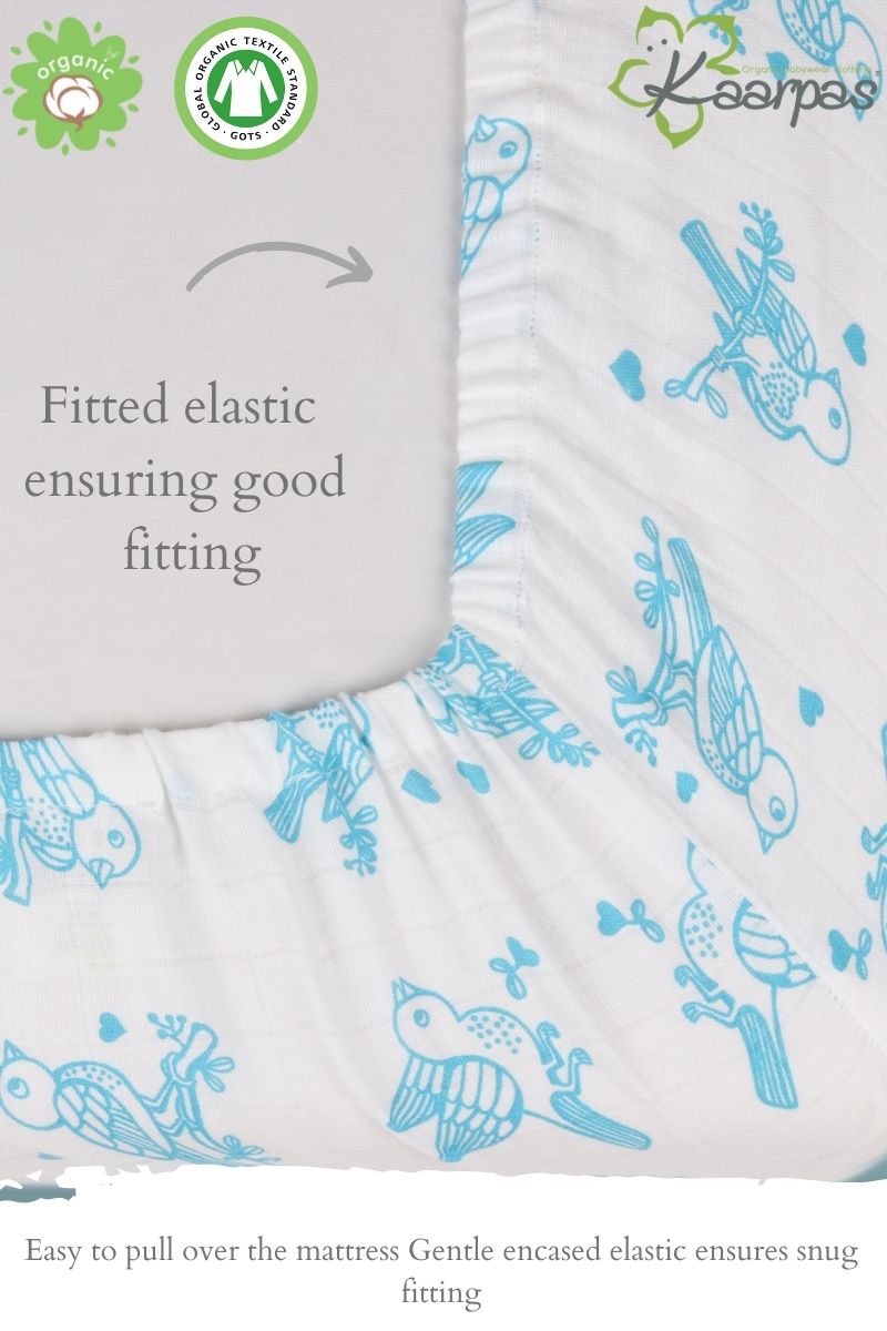 Adorable Animal' Cotton Fitted Cot Crib Sheet : Sparrow - Tinycubs - 