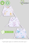 Adorable Animals' Cotton 2 Layered Nappies (Pack of 3) - Tinycubs - 