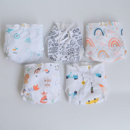 All Colours - Doodle Dry Nappies (Set of 5) - Tinycubs - 