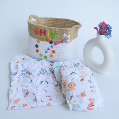 All Colours Basket- Everyday Essentials Nappy & Vest (Set of 10) - Tinycubs - 