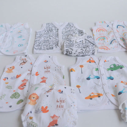 All Colours Basket- Everyday Essentials Nappy & Vest (Set of 10) - Tinycubs - 