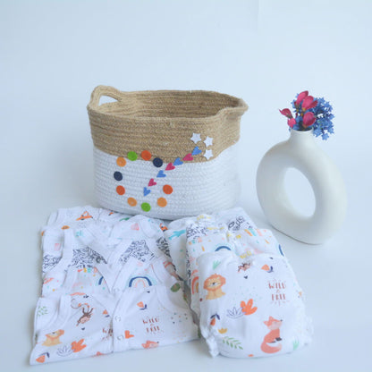All Colours Basket- Everyday Essentials Nappy & Vest (Set of 10) - Tinycubs - 