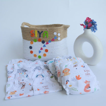 All Colours Basket- Everyday Essentials Nappy & Vest (Set of 10) - Tinycubs - 