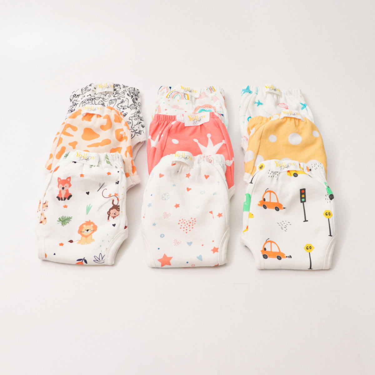 All Colours (Set of 9) Pull-up Toddler Training Pants - Tinycubs - 