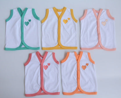All Hearts - Doodle Baby Vests (Set of 5) - Tinycubs - 
