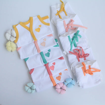 All Hearts Basket - Everyday Essentials Nappy & Vest (Set of 10) - Tinycubs - 