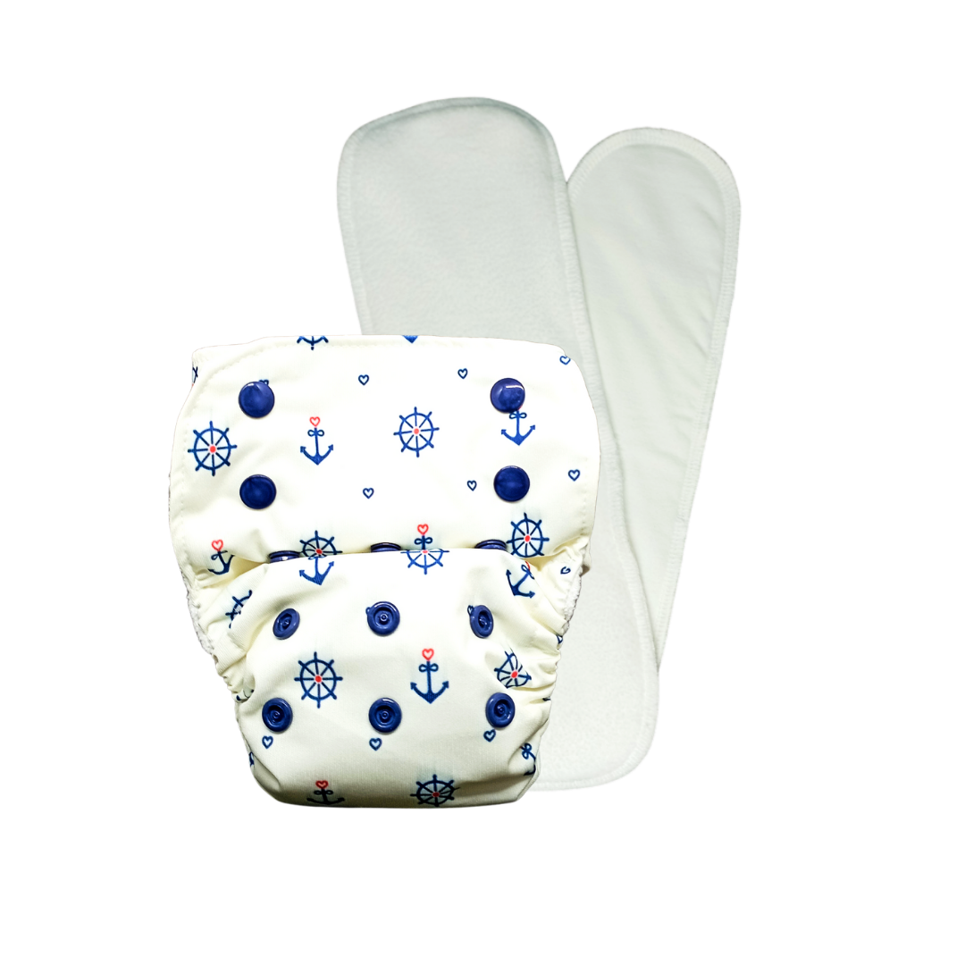 Anchor-Nano AIO Cloth Diaper with 2 organic cloth inserts - Tinycubs - 