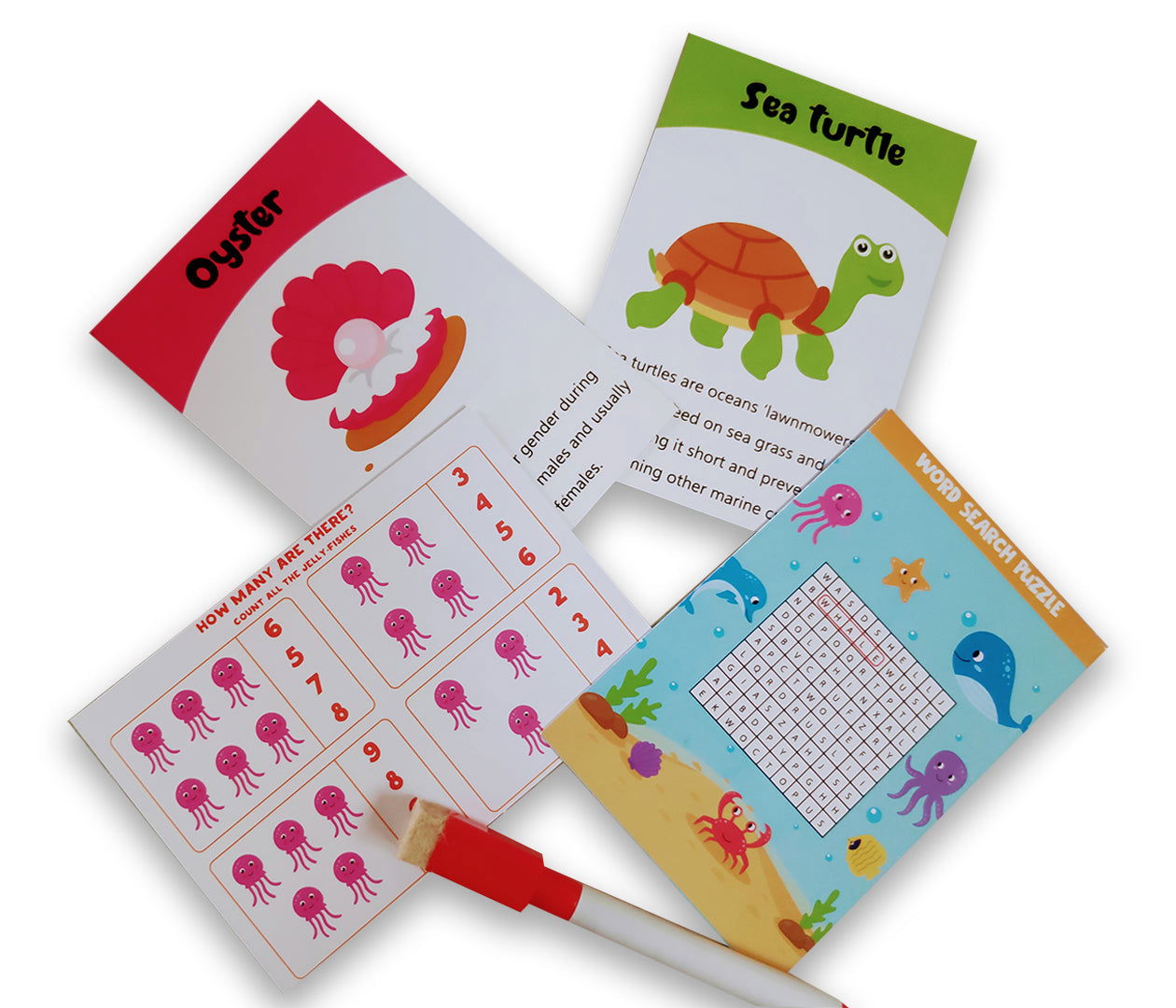 Animal world combo flashcards ( Animals, Birds, Insects and sea animals) - Tinycubs - 