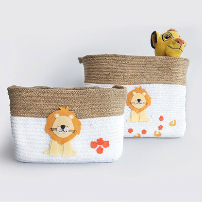 Baby Animals- Cotton Rope Baskets (Set Of 2) - Tinycubs - 