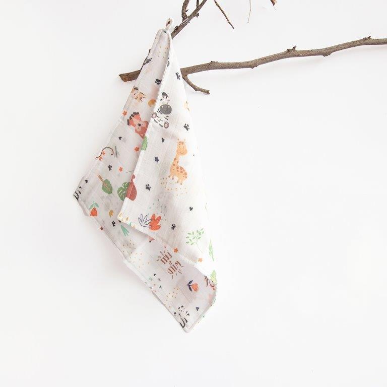 Baby Animals- Organic Muslin Wipes (Set Of 8) - Tinycubs - 
