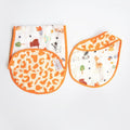 Baby Animals- Reversible Bib & Burpy Cloth Set - Tinycubs - 