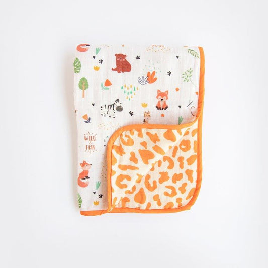 Baby Animals- Reversible Muslin Blanket - Tinycubs - 
