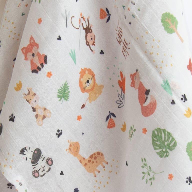 Baby Animals- Reversible Muslin Blanket - Tinycubs - 