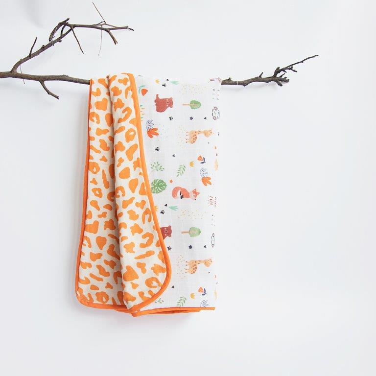 Baby Animals- Reversible Muslin Blanket - Tinycubs - 
