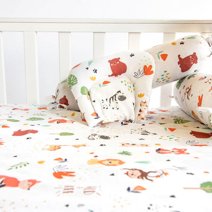 Baby Animals - Cot Bedsheet Set (Fitted) - Tinycubs - 