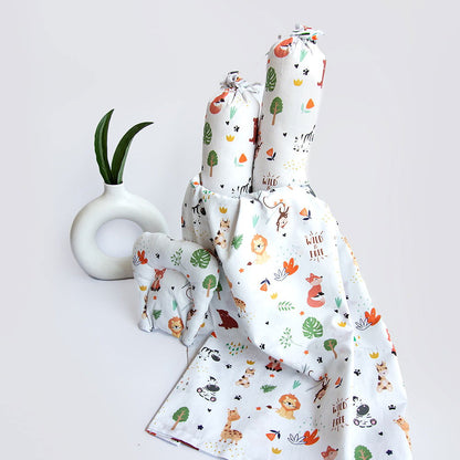 Baby Animals - Cot Bedsheet Set (Fitted) - Tinycubs - 