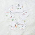 Baby Animals - Cotton Cap, Mittens & Booties Set - Tinycubs - 