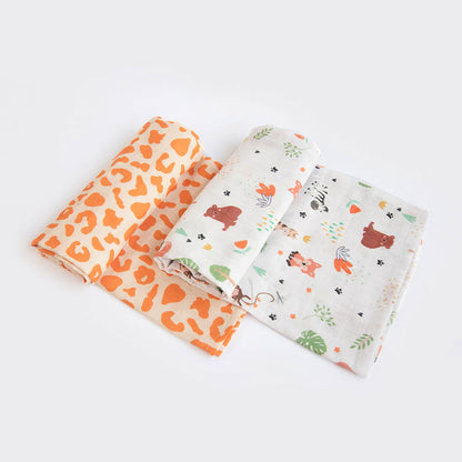 Baby Animals, Wild & Free - Organic Luxury Swaddles Set - Tinycubs - 