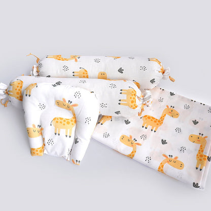 Baby Giraffe - Cot Bedsheet Set (Fitted) - Tinycubs - 