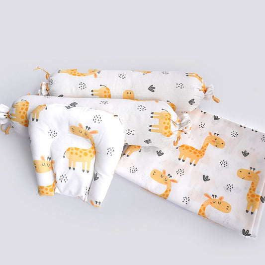 Baby Giraffe - Cot Bedsheet Set (Fitted) - Tinycubs - 