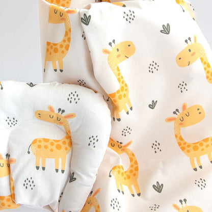 Baby Giraffe - Cot Bedsheet Set (Fitted) - Tinycubs - 